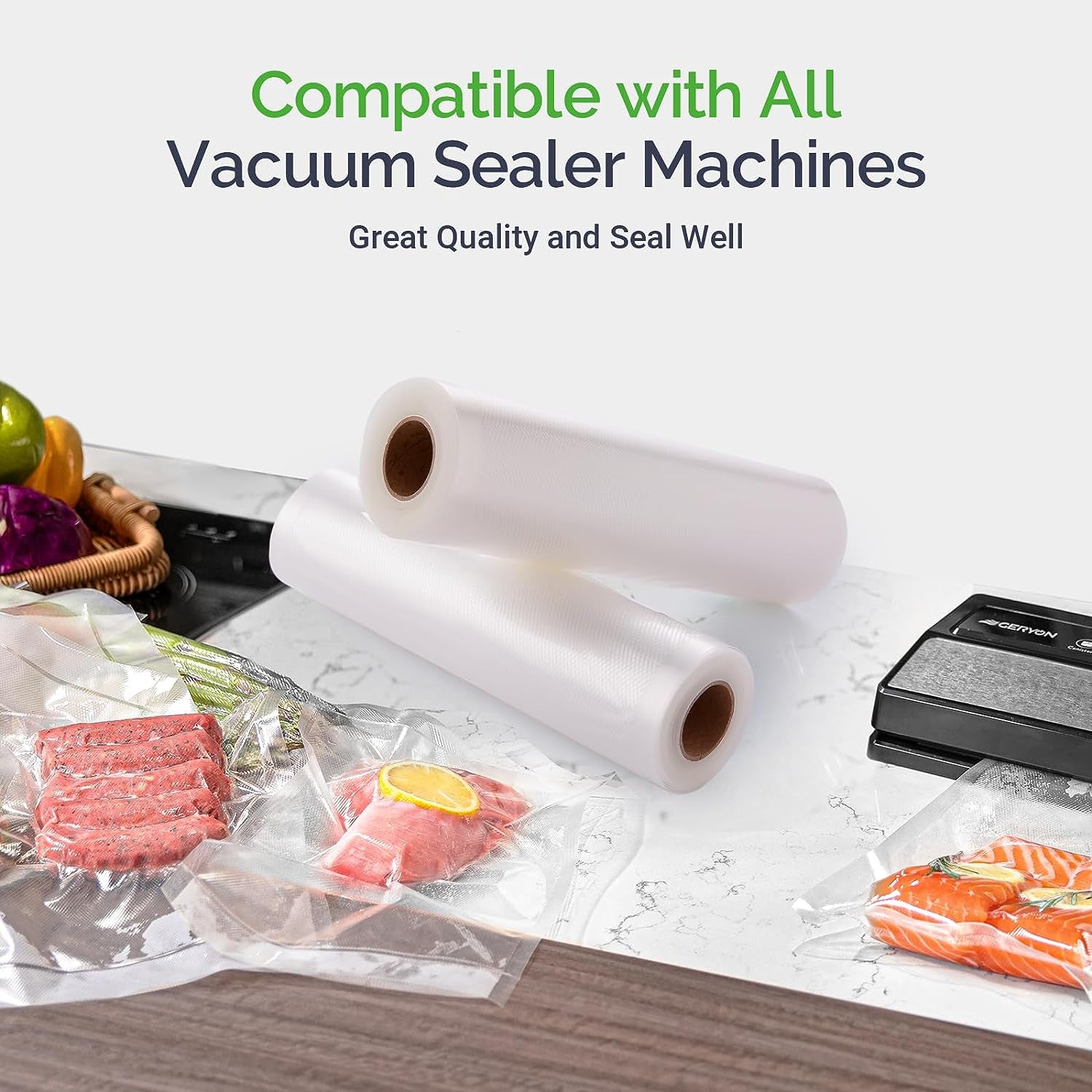 Vacuum Sealer Rolls, 2 Packs 8" X 50' - homecomforts1