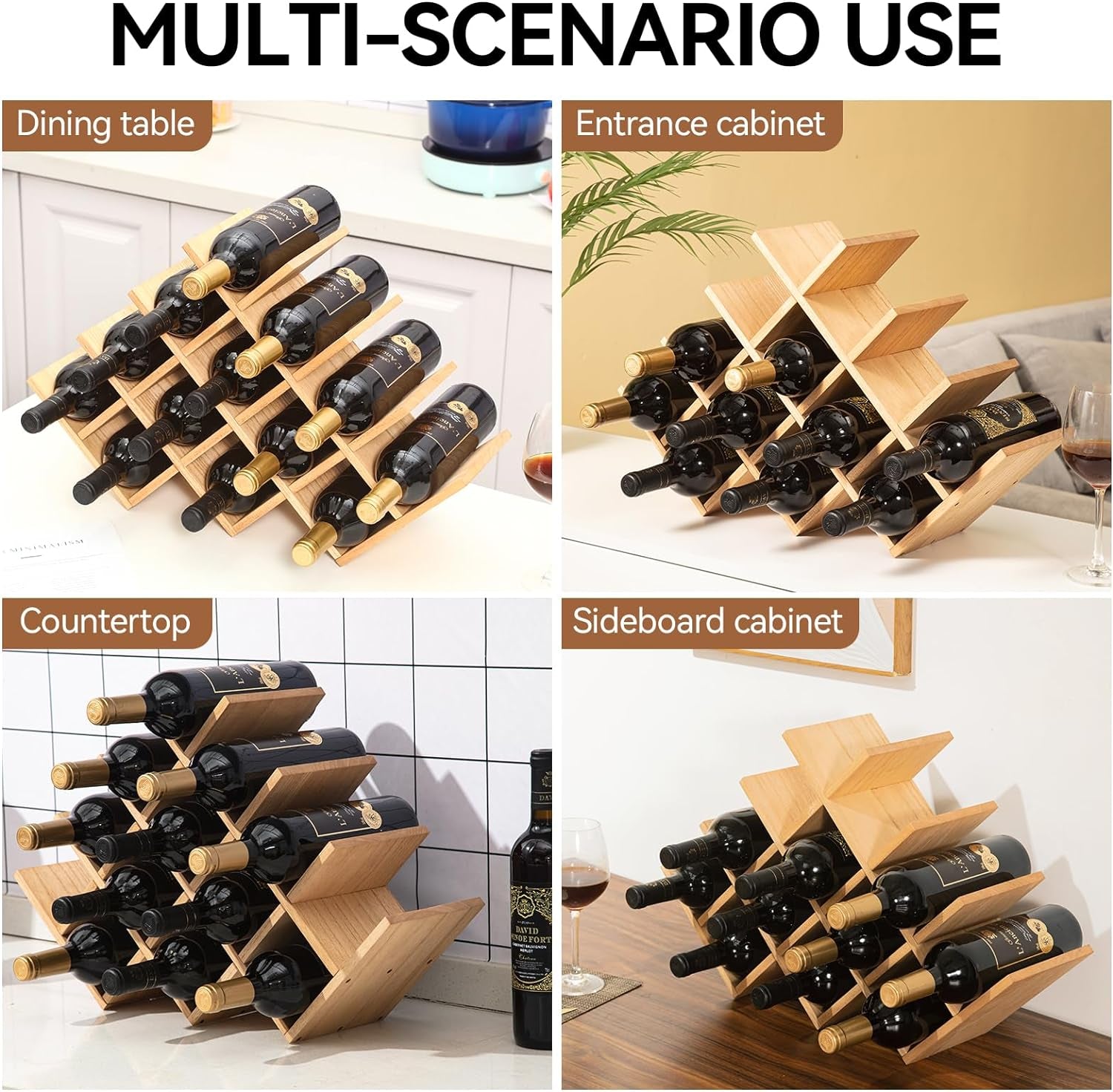 8+ Bottle Countertop Wine Rack - homecomforts1