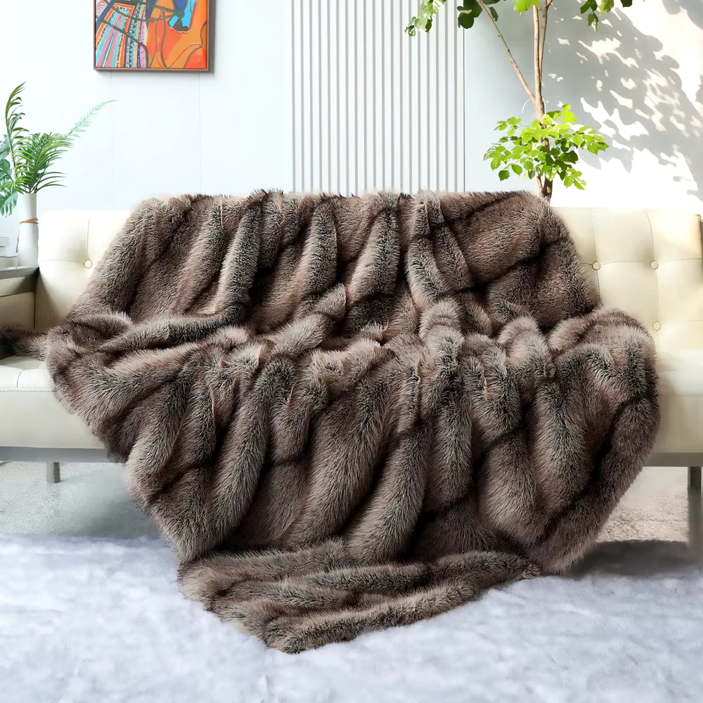 Luxury Faux Fur Blanket - homecomforts1