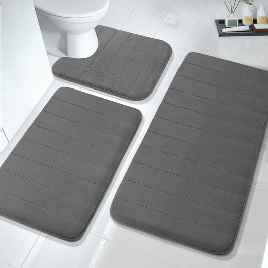 Memory Foam Bath Mat Set Of 3 - homecomforts1