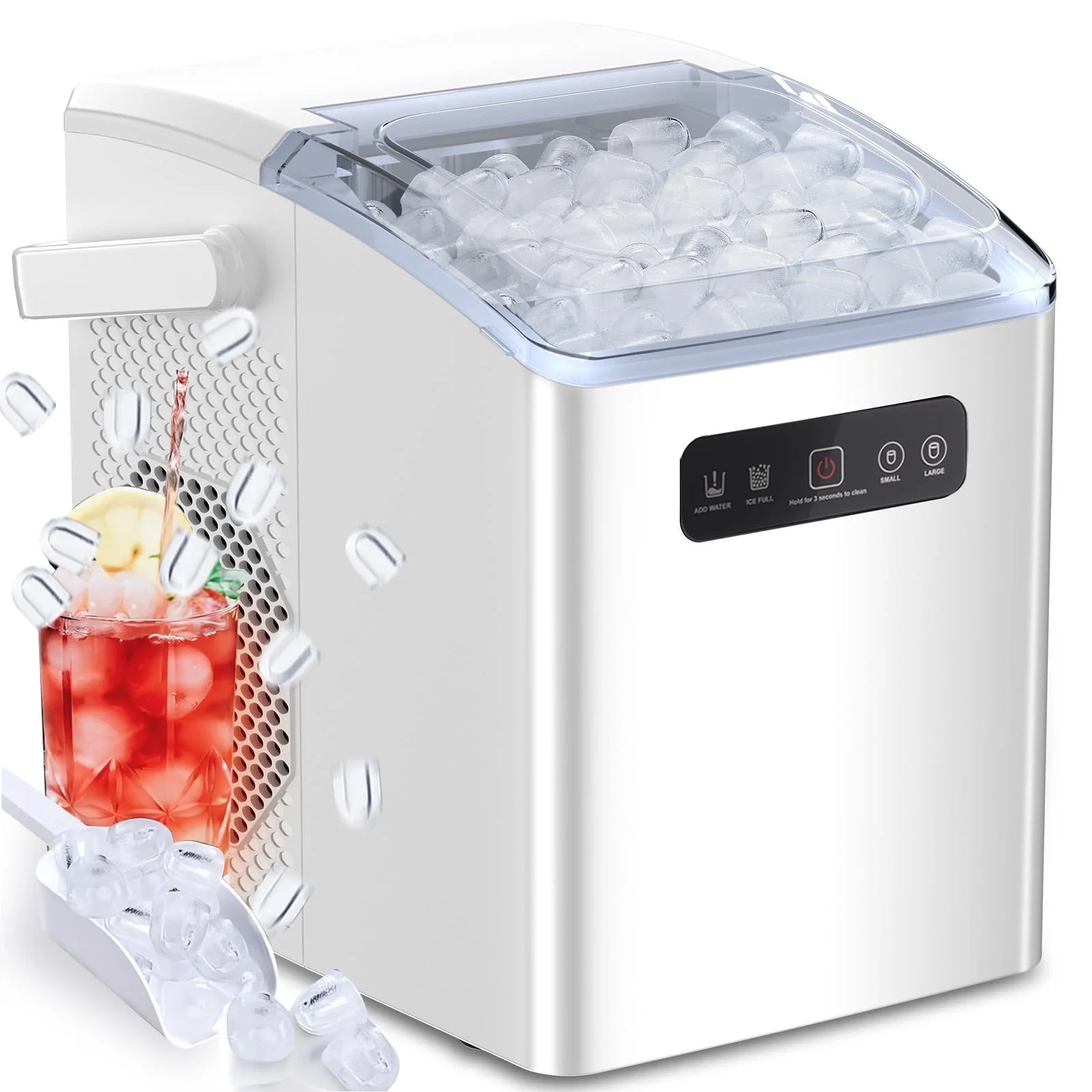 Countertop Portable Ice Maker, Self-Cleaning with Handle and Ice Scoop - homecomforts1