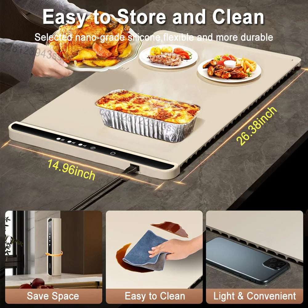 Foldable And Portable Electric Smart Food Heating Mat - homecomforts1