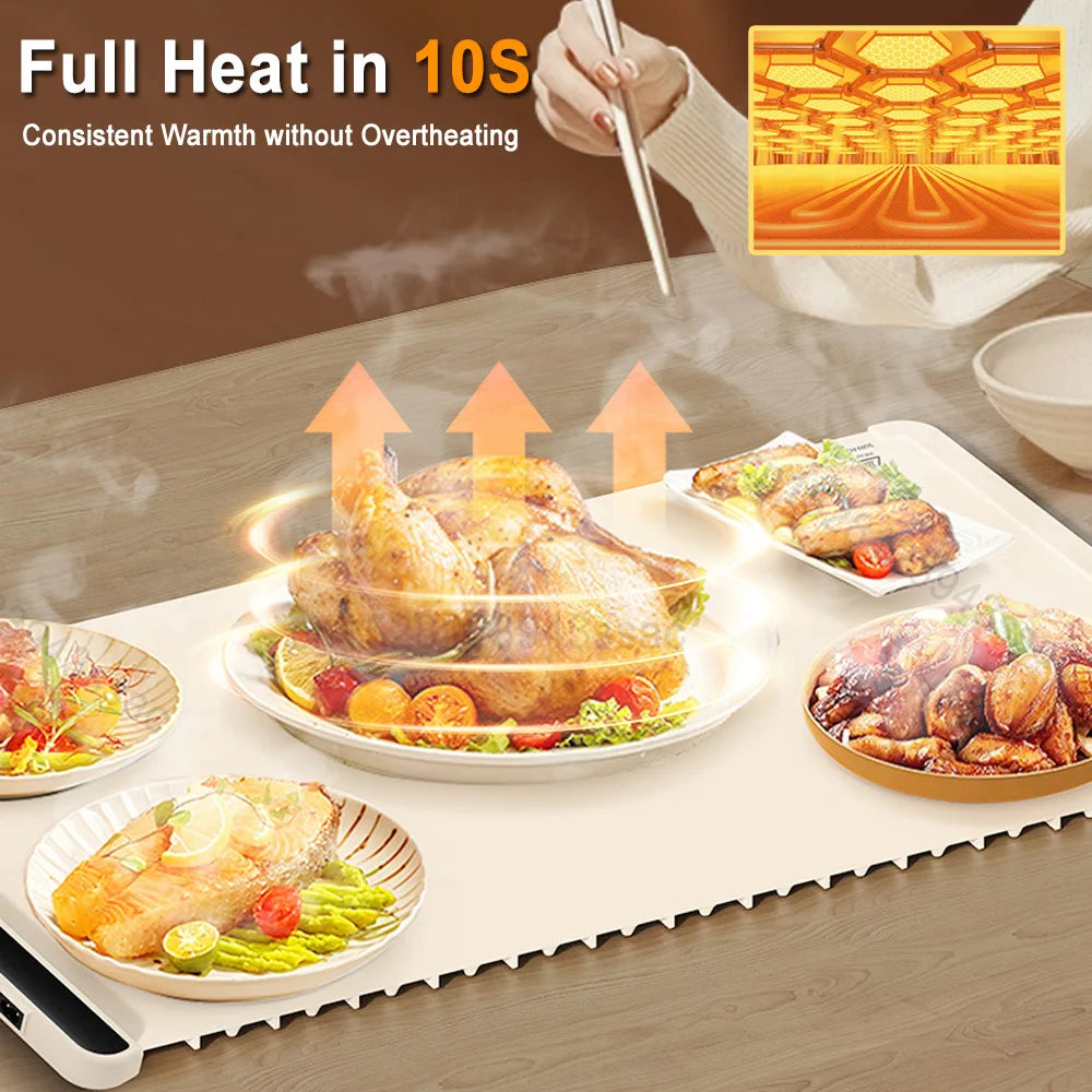 Foldable And Portable Electric Smart Food Heating Mat - homecomforts1