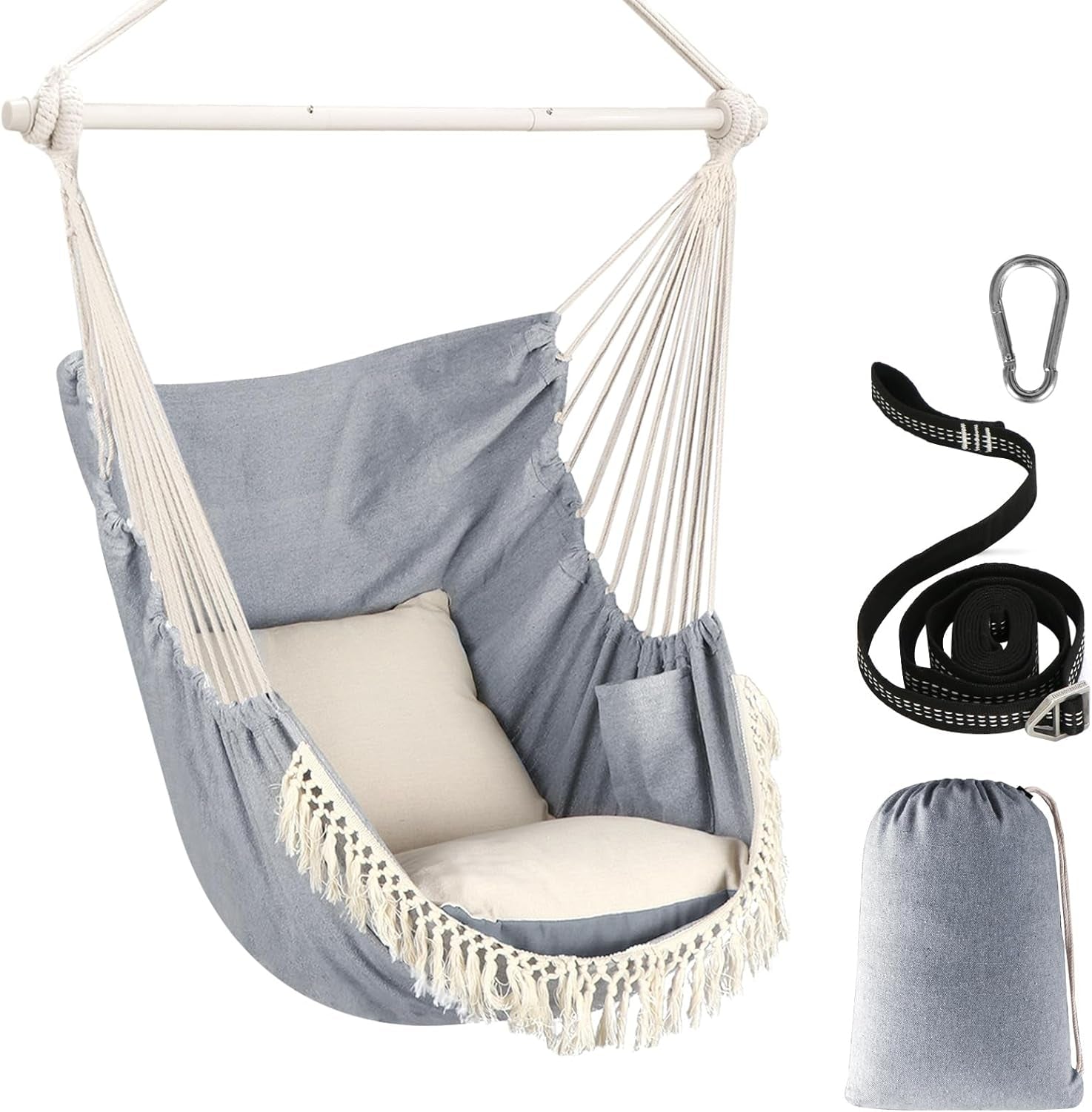 Hanging Hammock Chair, 2 pillows included! - homecomforts1