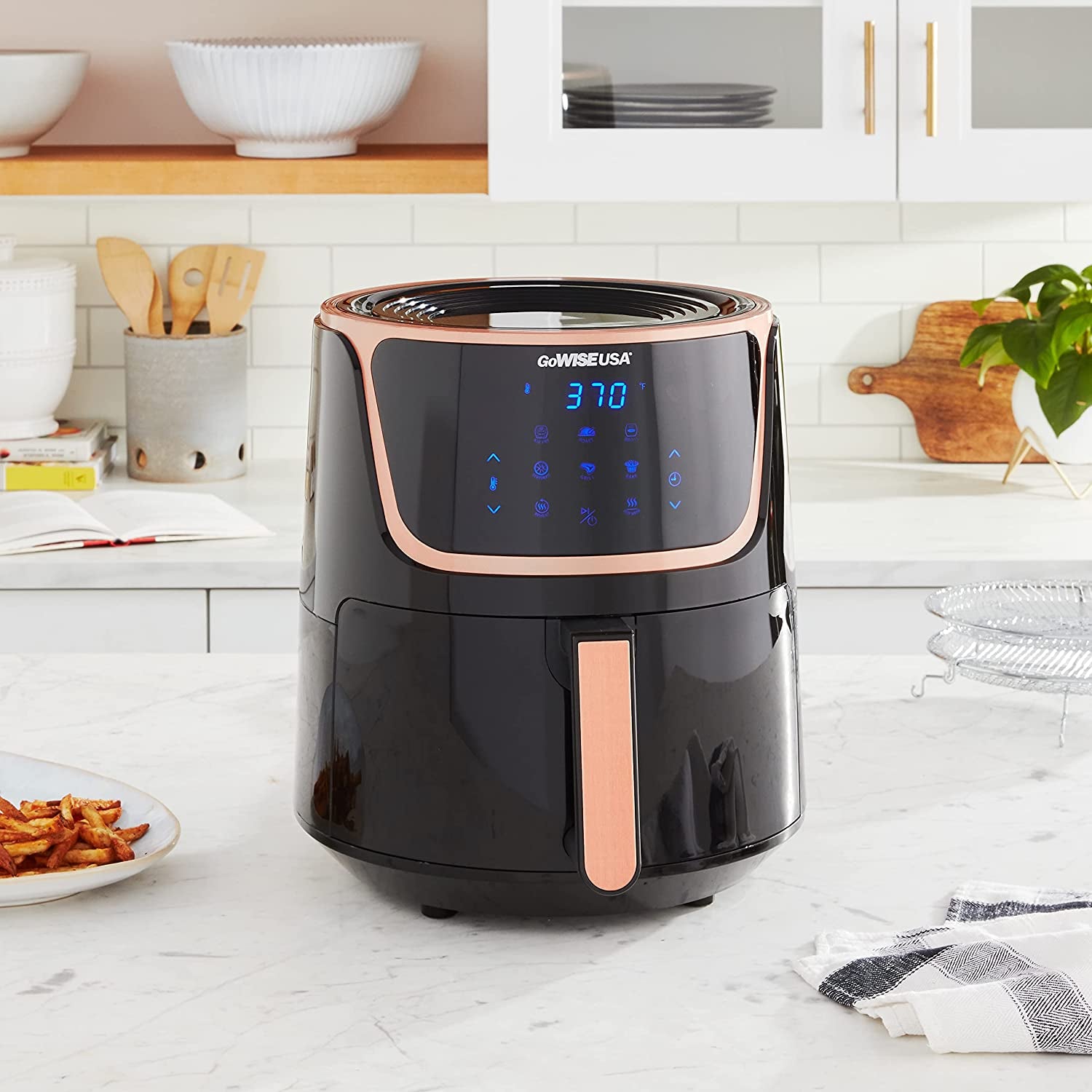 7-Quart Electric Air Fryer with Dehydrator & 3 Stackable Racks! - homecomforts1